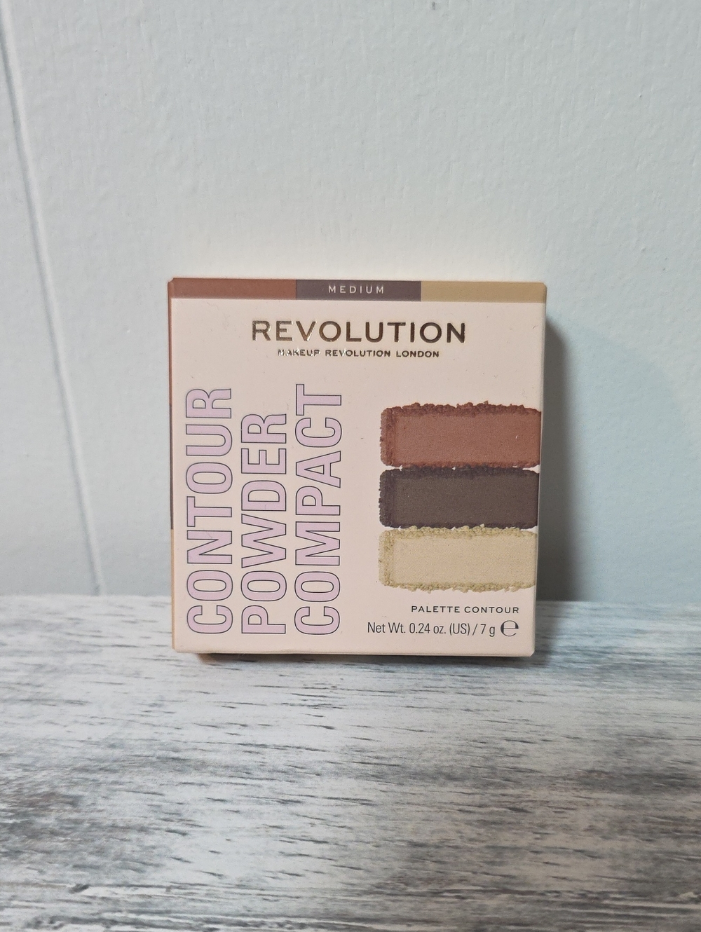Revolution Contour Powder Compact - Medium - Brown, Dark Brown, Champagne